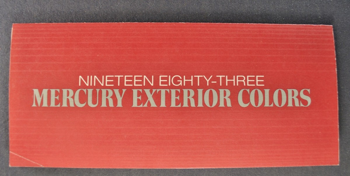 1983 Mercury Paint Colors Folder Cougar Grand Marquis Capri LN7