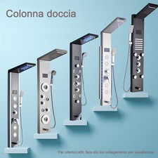 Pannello Colonna doccia Termostatico Led  Miscelatore idromassaggio Acciaio inox
