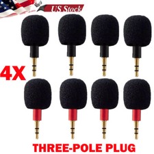 4Pc Mini 3.5mm Jack Stereo Voice Mic Microphone For Recorder Three-pole Plug US