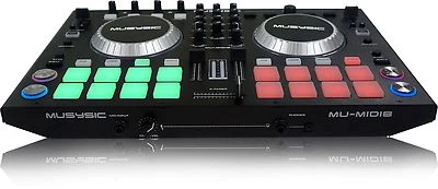MUSYSIC MU-MID8 2-Channel DJ MIDI Controller with 8 Soft-Touch Rubber& SoundCard