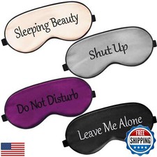 Geyoga 4 Pieces Funny Eye Mask for Sleep Soft Satin Eye Mask Blackout Blindfo