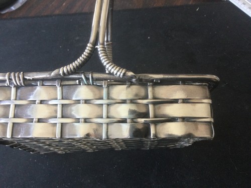 VTG Italian hallmarked Woven Sterling Silver Basket 184.4 grams silver 5.5” tall - Picture 6 of 10