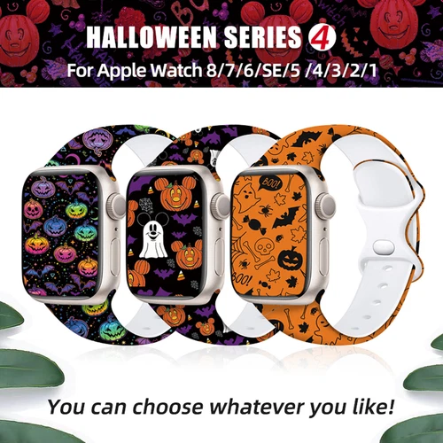 30Colors Halloween Silicone Wristband Strap For Apple iWatch S11 10-1 Ultra3/2/1