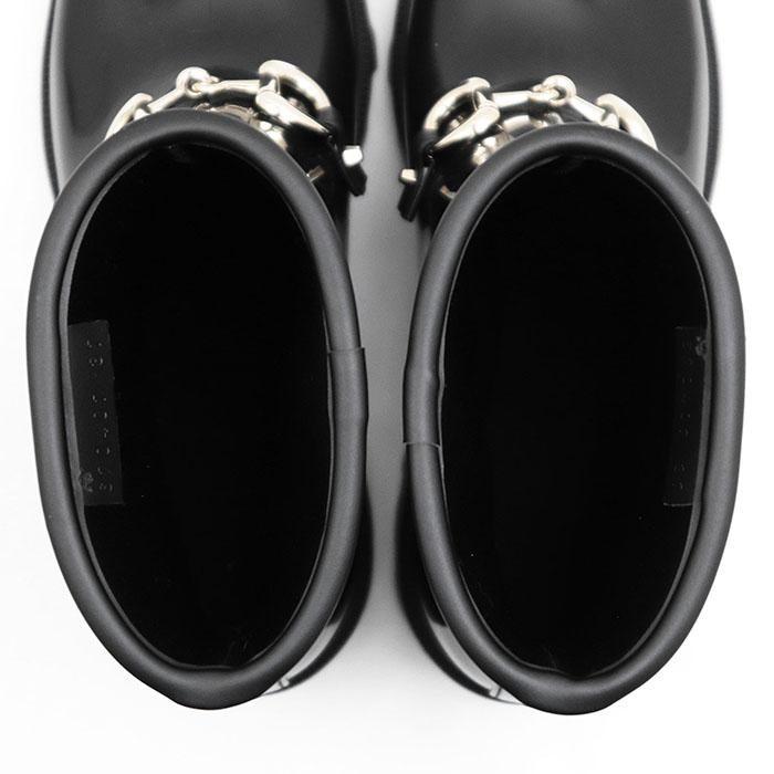 GUCCI Women's Rain Horsebit Rubber Boots Size:37/JP:24 Black 141195K Authentic thumbnail 8