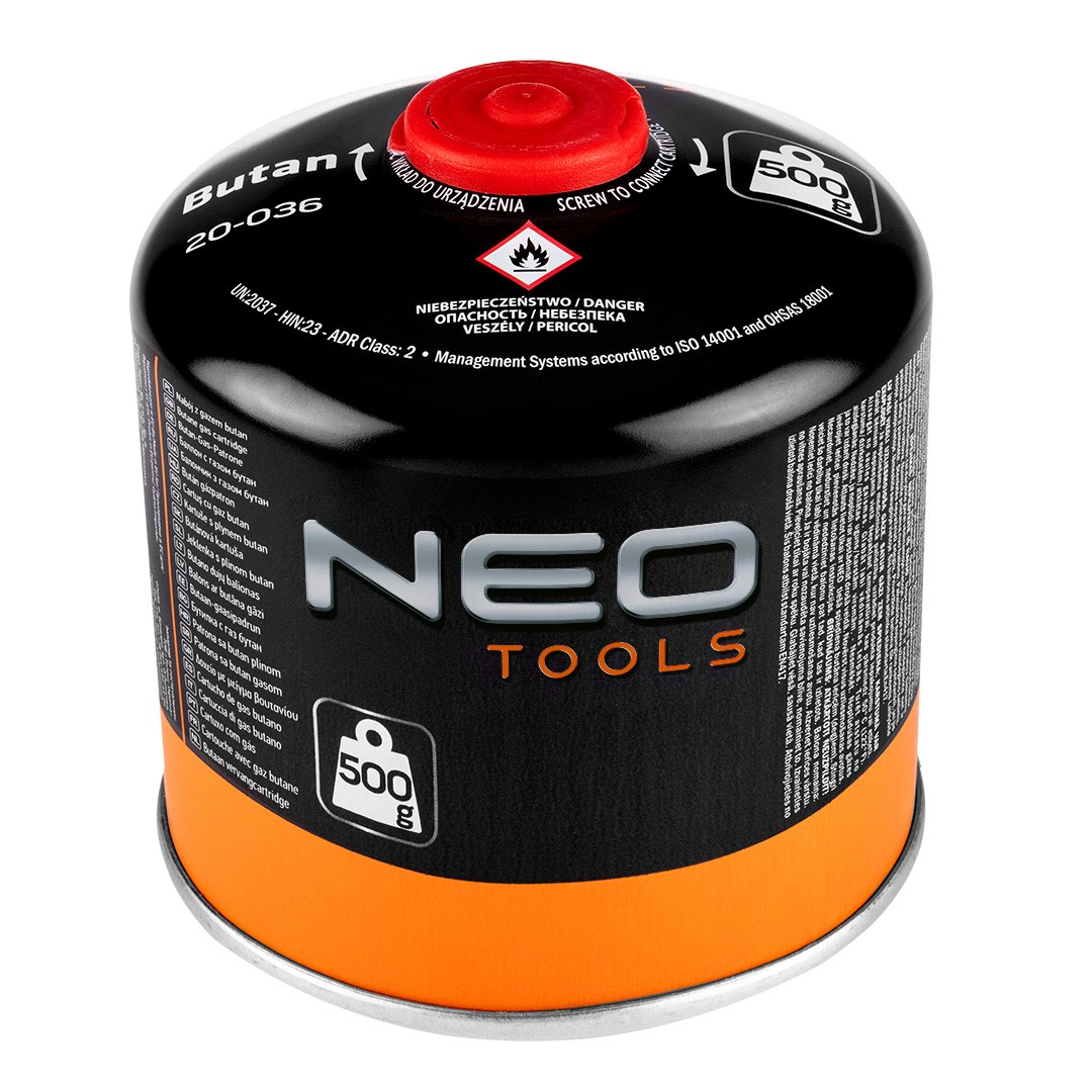 Fits TOPEX-NEO-GRAPHITE NARZ�DZIA 20-036 BUTANE GAS CARTRIDGE 500G, SCREW-UPS