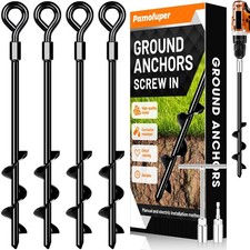 Ground Anchors Screw in Trampoline Anchors Heavy Duty Ground Anchors,Tent Sta...