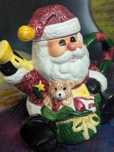 6" Weihnachten Wang's International Nikolaus/Weihnachtsmann Teekanne, rot weiß - Bild 23 von 24