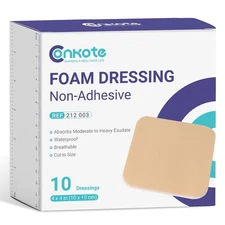 Conkote Foam Dressings Sterile Non-Adhesive Pads for Exudating Wounds 4"x4", ...