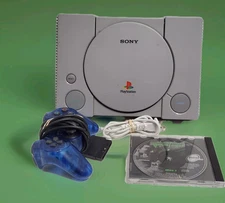 Sony PlayStation1 GRAY CONSOLE+CONTROLLER+ ONE CABLES+GAME-TESTED WORKING PS1