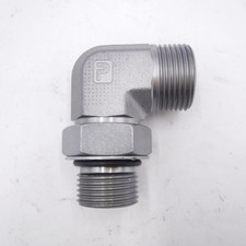 Parker 3/4"OD Tube x 3/4"ORB 1-1/16"-12 Male NPT Threaded 90° Hydraulic Fitting