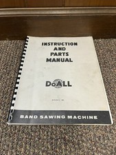Genuine Original DoAll Model ML Band Saw Operators Operation Manual