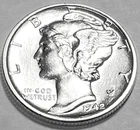 1942 P MERCURY DIME SUPERB GEM BU +  No Reserve  *J2027