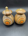 Mr. Dudley Marzo Rainbow Salt & Pepper  Hand Turned Wood Vintage MCM — photo 3