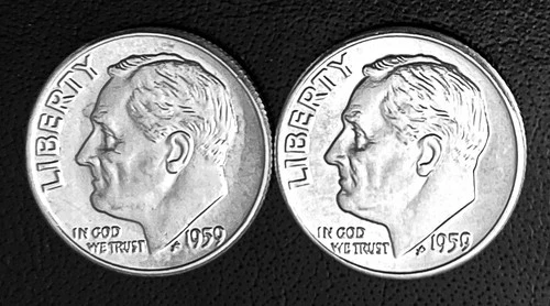 1959 P&D 10c Roosevelt SILVER Dime Year Set.  GEM BU.    (R020)