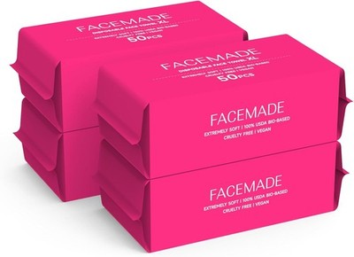 200 Count (4 Packs) Disposable Face Towels, Ultra Thick Face Towelettes