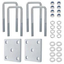 Square U Bolt Kit for Boat Trailer for 2x2 Axle 5 1/4" Long Grade 5