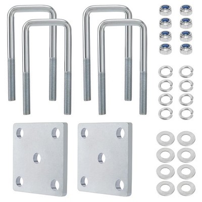 Square U Bolt Kit for Boat Trailer for 2x2 Axle 5 1/4'' Long Grade 5