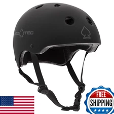 Pro-Tec Classic Certified Skateboard Helmet, Matte Black, Medium
