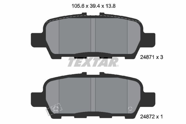 Rear Brake Pad Set Fits Nissan Suzuki Textar 2487101 1 Year Warranty