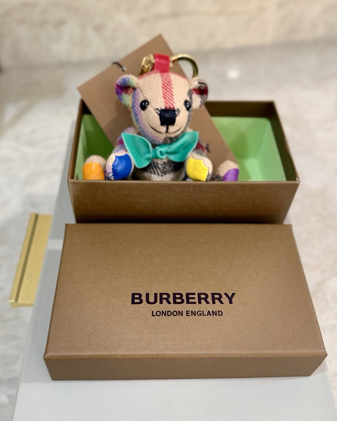 Burberry Patchwork Teddy Bear Keychain Multicolor… - image 10