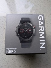 GARMIN FENIX 5 MultiSport Smartwatch, Black, Boxed, Fully Working, Good Cond