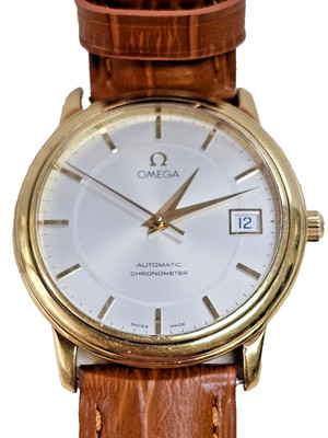 Omega Automatic Chronometer 18K Gold 750 Men s Dress Watch Date Swiss Estate