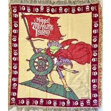 Muppet Treasure Island Jacquard Throw Blanket Ahoy Kermit Pirate 50x60 USA Made