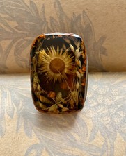 Handcrafted, Artisan, 925 silver ring made with copper, resin, dry flowers. Size