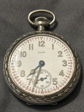 1942 Military Elgin Pocket Watch, Grade 387, Size 16s, 17 J, Working