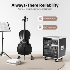 12U Portable Rolling Network Rack Swivel Caster Wheels Audio Equipment Rack NEW