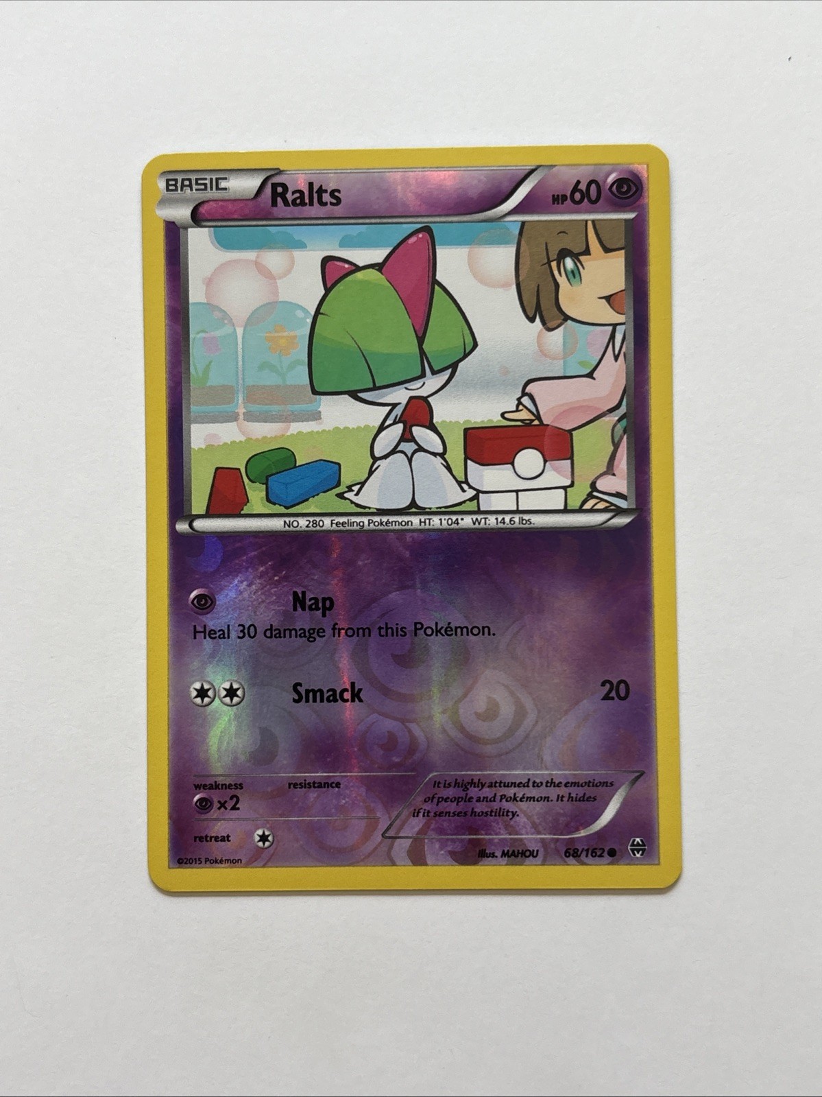 Ralts (68) 68/162 Rev Reverse Holo XY Breakthrough Pokemon NM