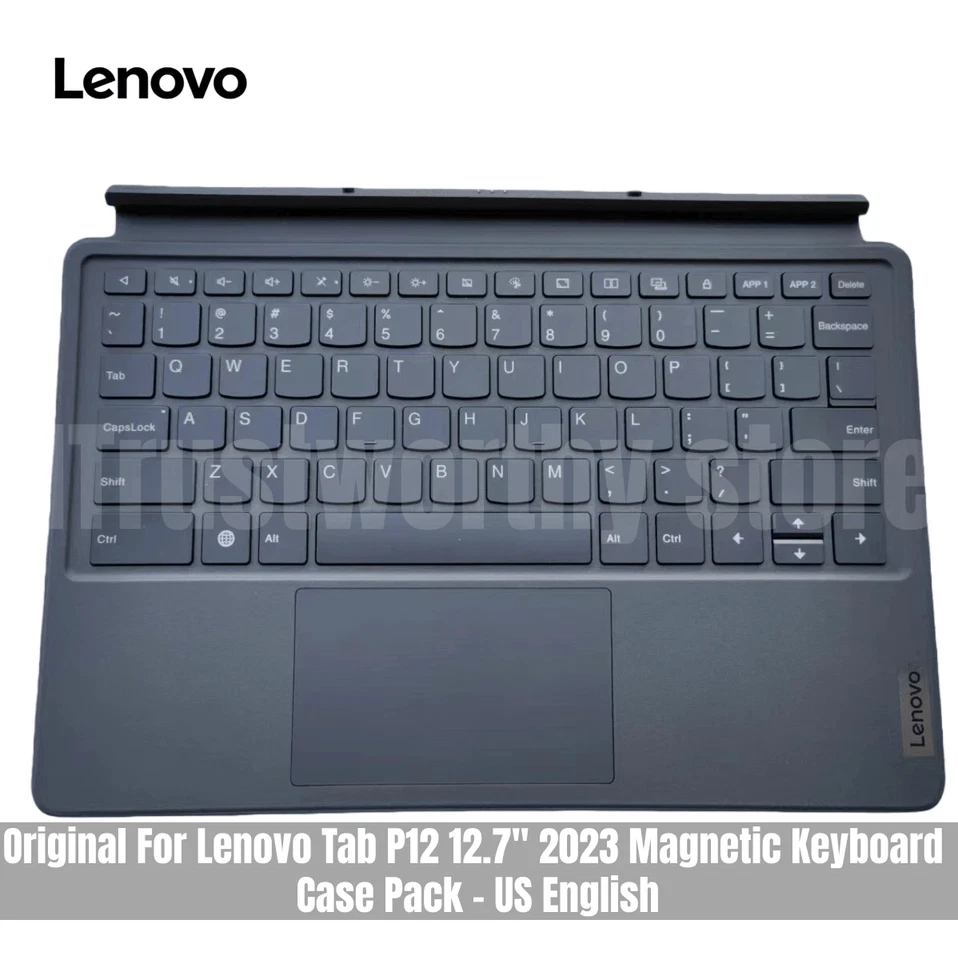 Original Para Lenovo Tab P12 12.7" 2023 Teclado Magnético Estuche Pack - Inglés EE. UU. Foto 2 de 4