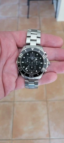 Tag Heuer CAN1010.BA0821 Mens Aquaracer Series Chronograph Watch Black Silver