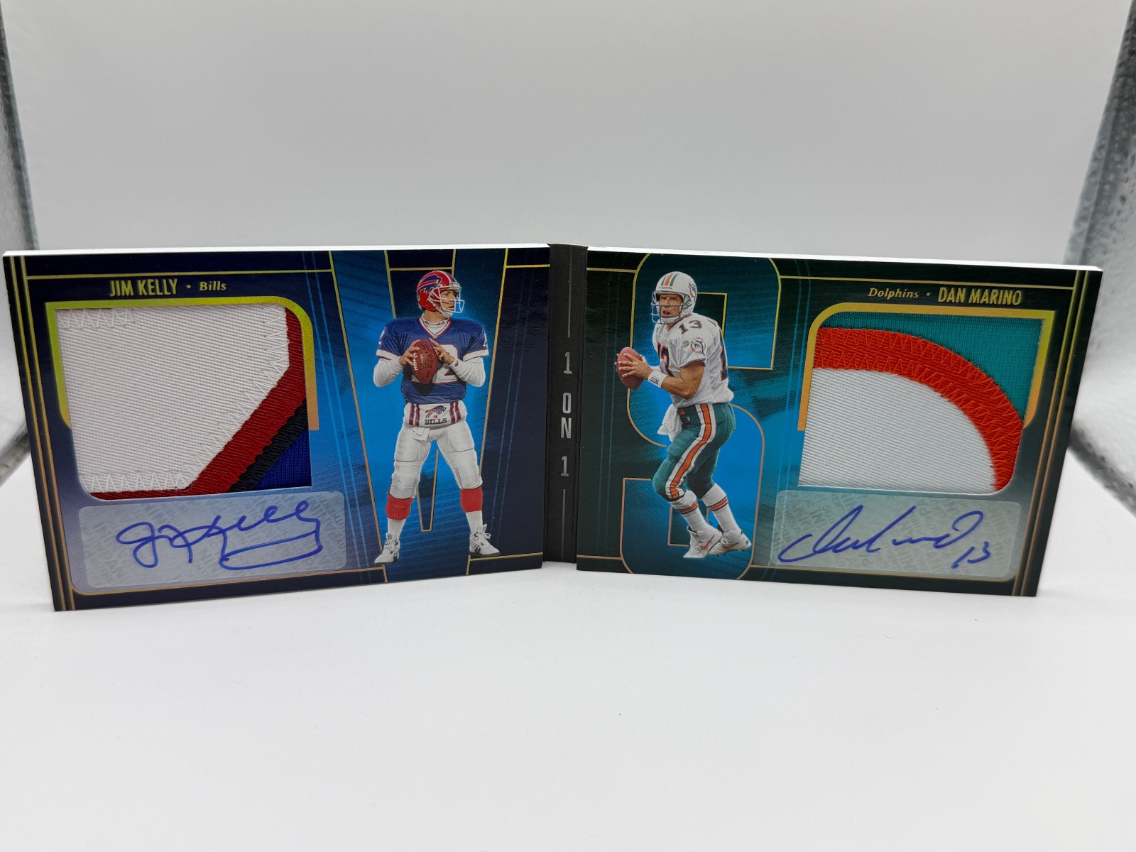 2025 Panini Silhouette Dan Marino Jim Kelly Dual Patch Auto Booklet /25