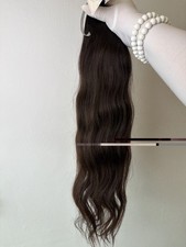 Dark Brown Wavy Hair Extension Bundle Wavy Texture Hair Extensions 70 cm 180g