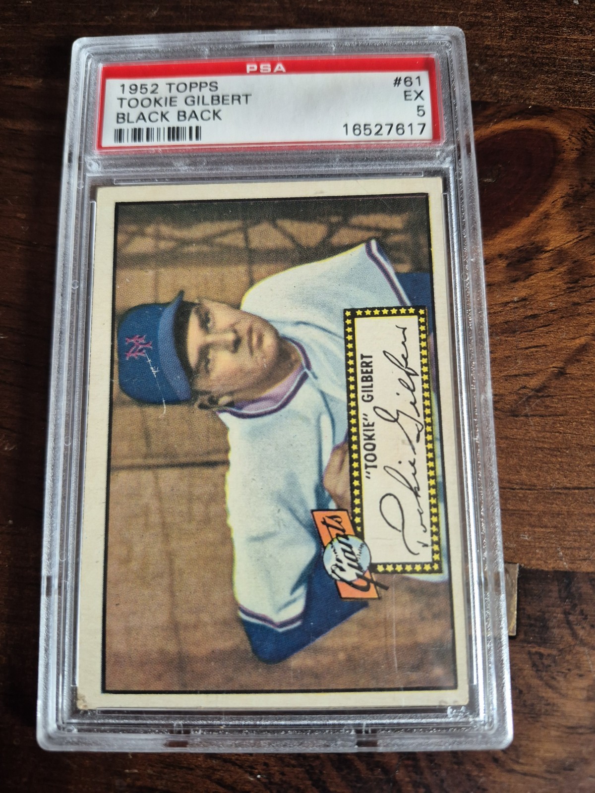 1952 Topps Tookie Gilbert PSA 5 Ex Black Back #61 RARE Giants