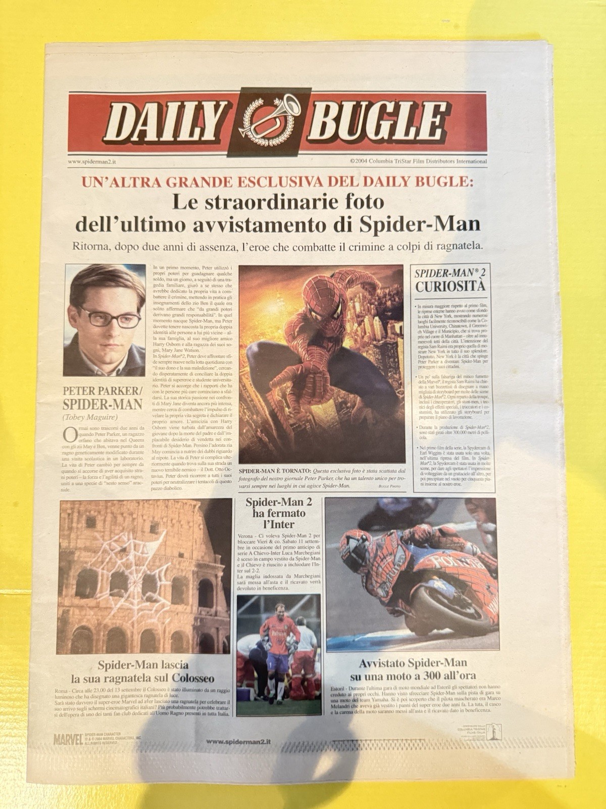 RARE Spider-Man 2 Daily Bugle Newspaper Promo (2004) Tobey Maguire Sam Raimi