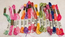 DMC Embroidery Floss Lot of 16 Skeins Mouline Special 25 Cotton Assorted Colors
