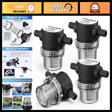 4 Pack Water Pump Strainer 3/8" Hose Barb Mesh Filter Inline Twist-on for RV Boa