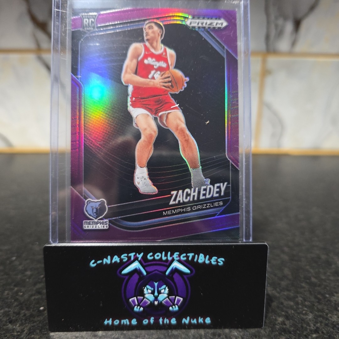 Zach Edey 2024-25 Panini Prizm Black Purple Przim RC 21/99 #64