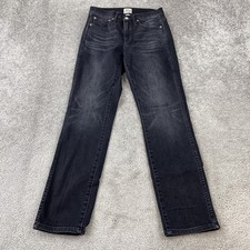 J Crew 9" Vintage Straight Jeans Women's 25 Black Stretch Denim Casual