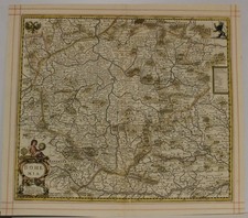 BOHEMIA CZECH REPUBLIC 1680ca JANNSONIUS-WAEBERGHE & PITT UNUSUAL ANTIQUE MAP