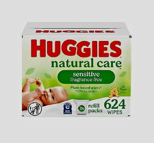 Huggies Natural Care Sensitive Baby Wipes, Unscented, 3 Refill Packs 624 Wipes 