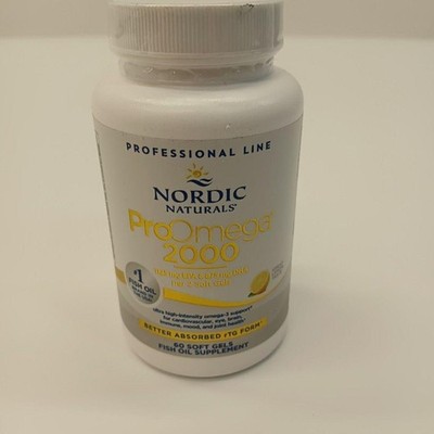 Nordic Naturals ProOmega 2000 60 Soft Gels Lemon Omega-3 Fish Oil Professional