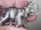 Vintage Mini Pewter Spoontiques Elephant Figurine P73 Faceted Accents Trunk Up — photo 5