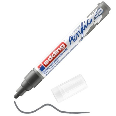 edding 5100 Medium-Grey-1 Waterproof Round Nib 2-3mm-acrylic Pa Kitchen