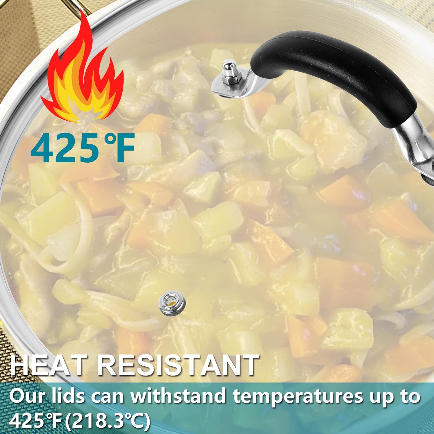 8 Inch Pan Lid-Glass Lid with Stainless Steel Handle for Frying and Pots ( )