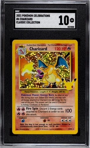 SGC 10 GEM MINT Charizard 4/102 Holo Rare Celebrations Classic 2021 Pokemon