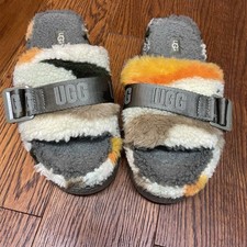 UGG Women's Fluffita Cali Collage Sheepskin Slipper Size 7