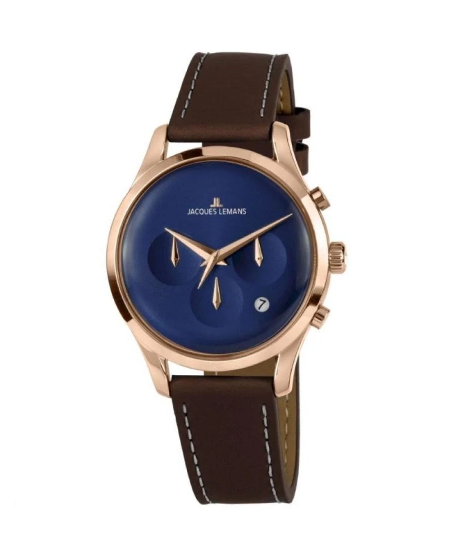 JACQUES LEMANS Women Analog Quartz Casual Watch Classic Dress Blue Dial Waterpro